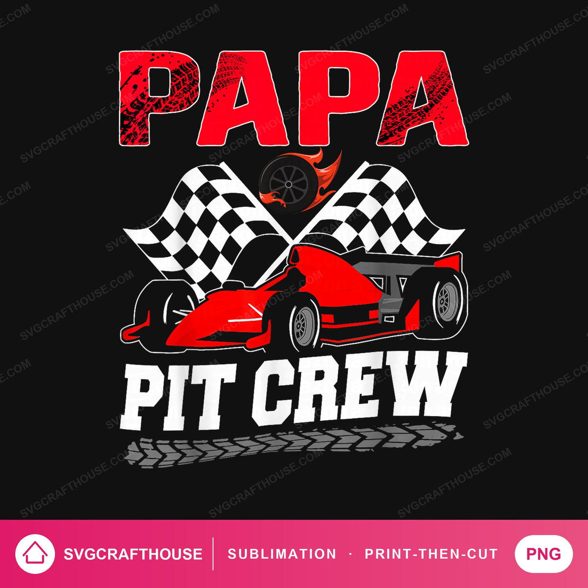 Papa Pit Crew PNG | Race Car Birthday Sublimation Design — Single Design mockup 1