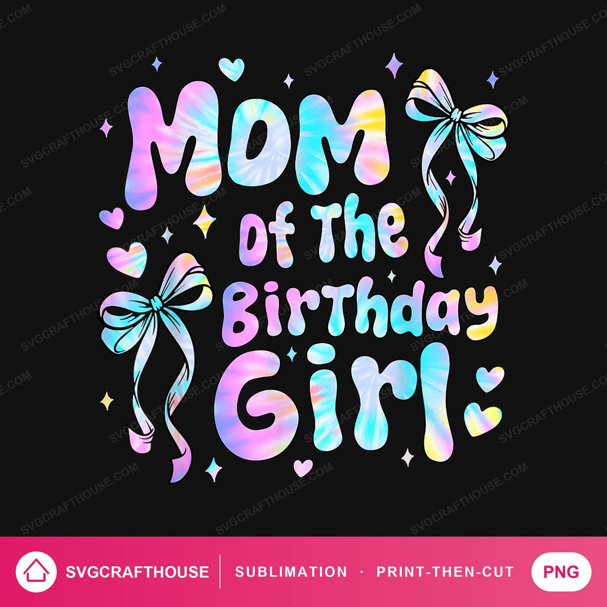 Mom Of The Birthday Girl PNG | Sublimation Design — Single Design mockup 1