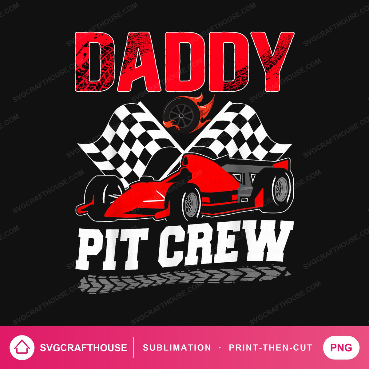 Daddy Pit Crew PNG | Race Car Birthday Sublimation Design — Single Design mockup 1