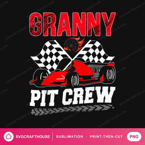 Granny Pit Crew PNG | Race Car Birthday Sublimation Design